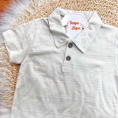 Conj. Camiseta Gola Polo e Bermuda Barquinhos - Areia e Marrom